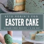 Pinterest collage for Keto Robin's Egg Easter Cake