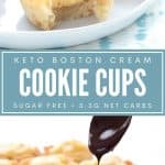 Pinterest collage for Boston Cream Pie Cookie Cups