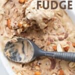 Titled Pinterest image for Keto Jamoca Almond Fudge Ice Cream.