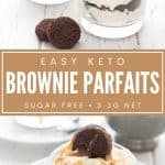 Pinterest collage for keto brownie parfaits