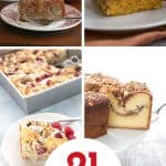 Pinterest collage for keto coffee cake recipes.