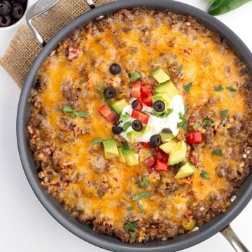 Mexican Cauliflower Rice - Easy one pan dinner!