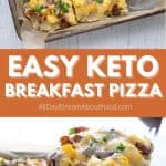 Pinterest collage for keto breakfast pizza
