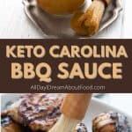 Pinterest collage for Sugar Free Carolina BBQ Sauce