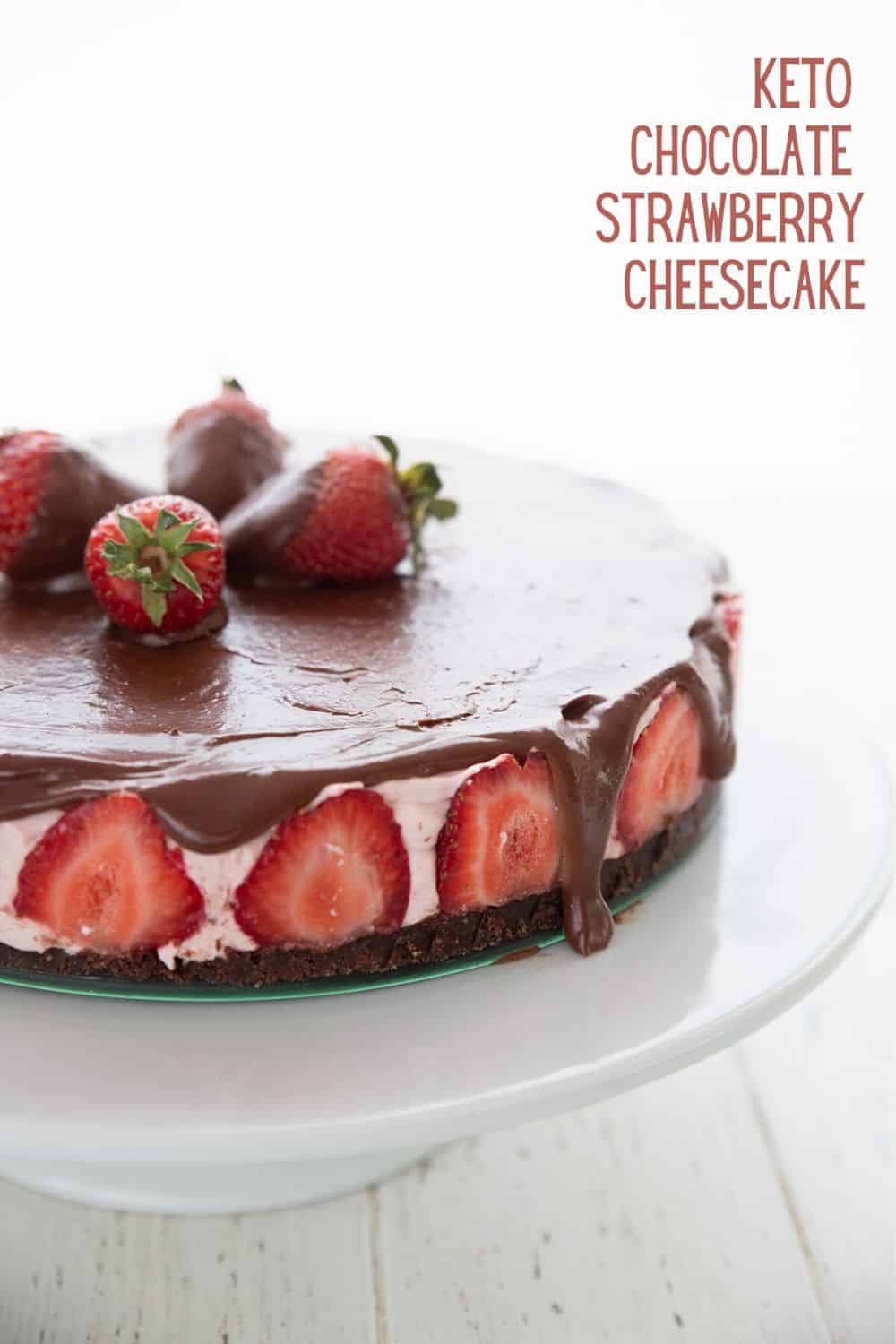Keto Chocolate Strawberry Cheesecake