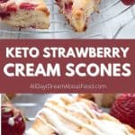 Pinterest collage for keto strawberry scones