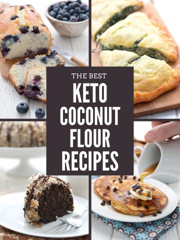 A collage of four coconut flour recipes with the title in the center.