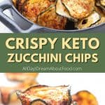 Pinterest collage for keto zucchini chips