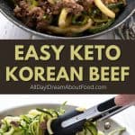 Pinterest collage for keto Korean beef