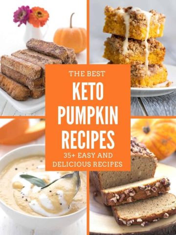 4 photo collage of keto pumpkin recipes with the title in the center.