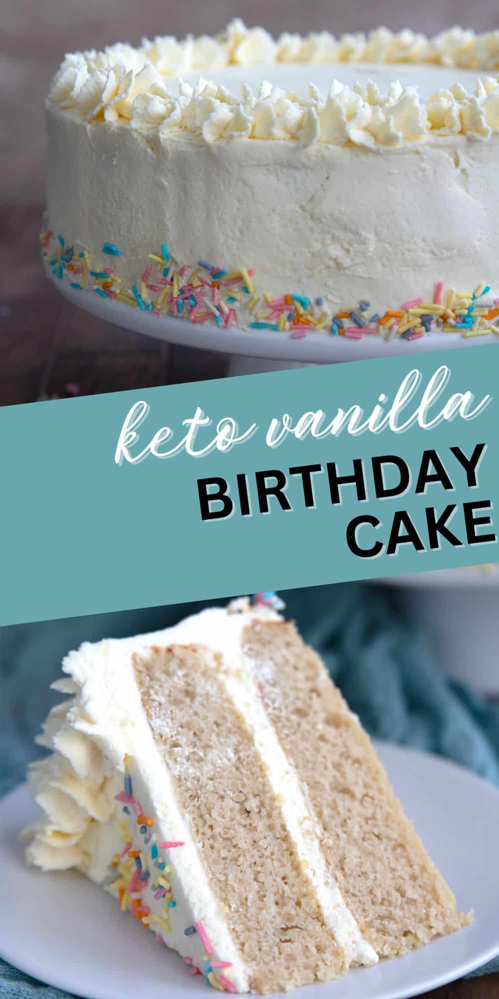 Keto Vanilla Birthday Cake - All Day I Dream About Food