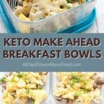 Pinterest collage for keto breakfast bowls