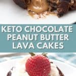 Pinterest collage for keto lava cakes