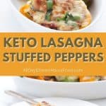 Pinterest collage for keto stuffed peppers