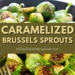 Pinterest collage for caramelized Brussels sprouts