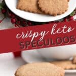 Two photo Pinterest collage for Keto Speculoos Cookies