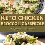 Pinterest collage for keto chicken broccoli casserole