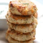 A stack of easy chicken fritters.