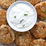 Titled Pinterest image for cheesy chicken fritters.
