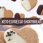 Two photo Pinterest collage for Keto Espresso Shortbread.