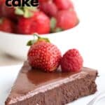 Titled Pinterest image for Keto Flourless Chocolate Cake.
