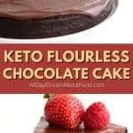 Pinterest collage for keto flourless chocolate cake