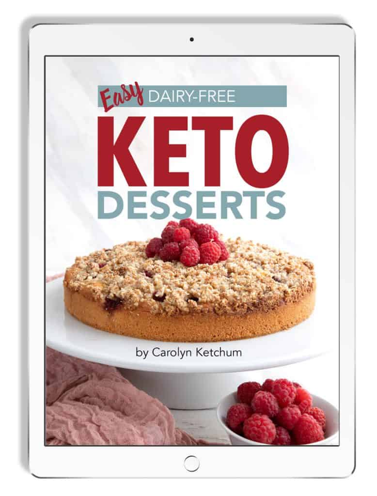 The cover of Easy Dairy-Free Keto Desserts ebook.