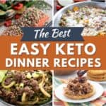 Pinterest collage for Easy Keto Dinner Recipes.