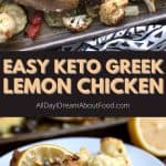 Pinterest collage for keto Greek Lemon Chicken.