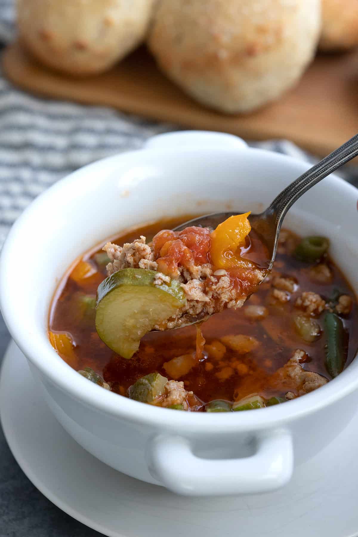 Italian Sausage Vegetable Soup - Keto - All Day I Dream About Food