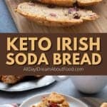 Pinterest collage for keto Irish soda bread.