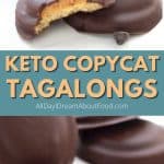 Pinterest collage for keto tagalong cookies.