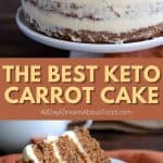 Pinterest collage for keto carrot cake.