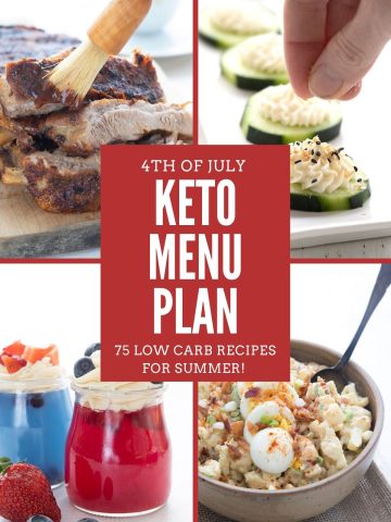 A collage of four photos showing Keto 4th of July Recipes