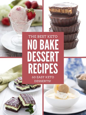 A collage of 4 No Bake Keto Desserts with the title in the center.