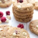 Titled Pinterest image for Keto Raspberry Cheesecake Cookies