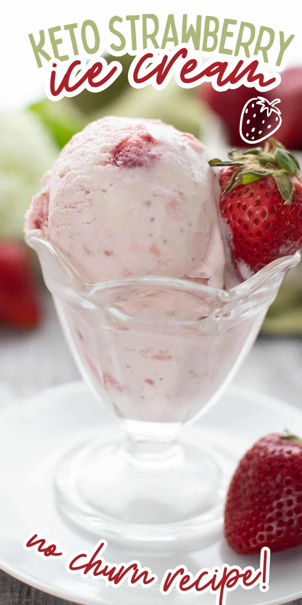 Keto Strawberry Ice Cream - Easy no churn recipe!