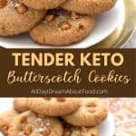 Pinterest collage for Keto Butterscotch Cookies