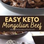 Pinterest collage for Keto Mongolian Beef.