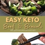 Pinterest collage for keto beef and broccoli