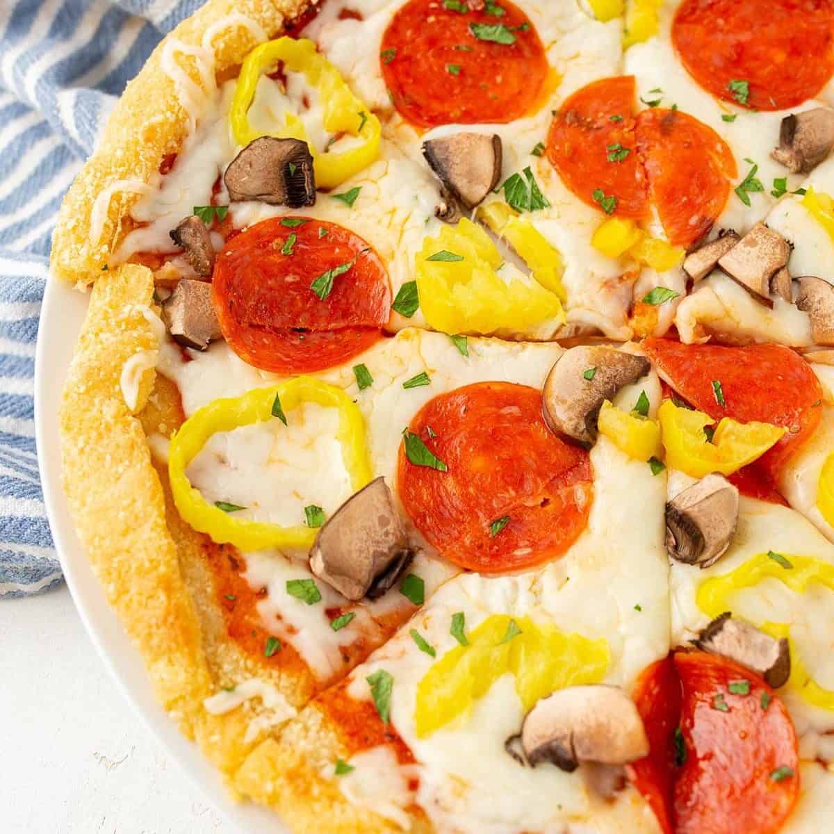 Keto Pizza Crust with Fathead Dough - All Day I Dream About Food