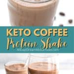 Pinterest Collage for Coffee Protein Shake.