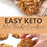 Pinterest collage for Keto No Bake Cookies