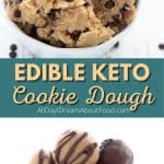 Pinterest collage for keto cookie dough.