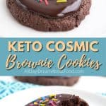 Pinterest collage for Keto Brownie Cookies.