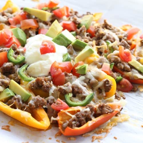 Mini Pepper Keto Nachos - All Day I Dream About Food