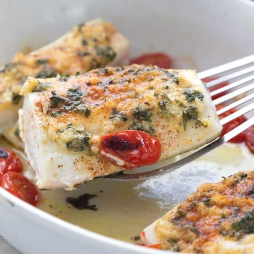 Lemon Garlic Baked Halibut - All Day I Dream About Food