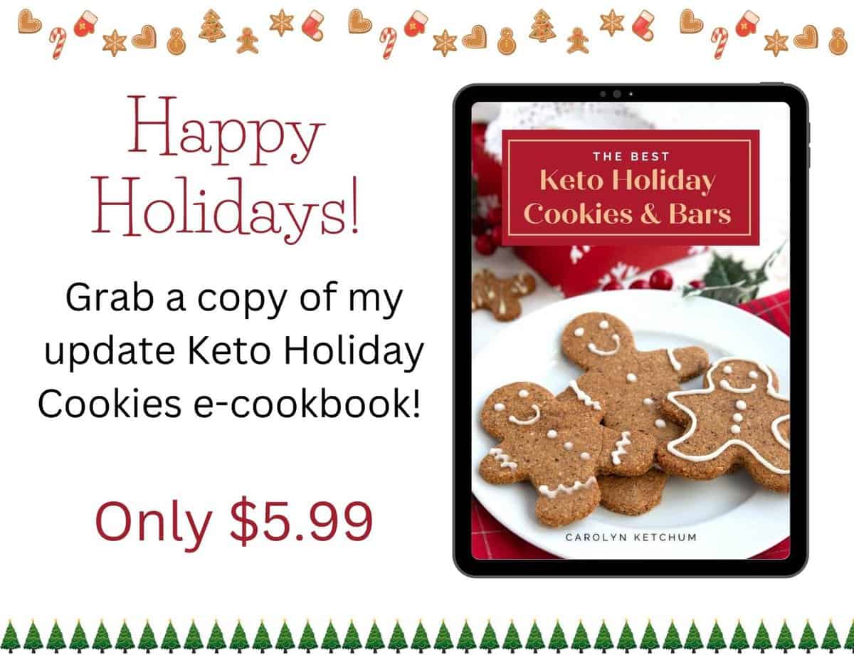 Banner for Keto Holiday Cookies and Bars ebook. 