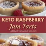 Pinterest collage for Keto Jam Tarts.