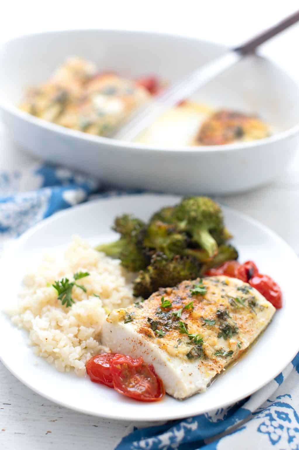 Lemon Garlic Baked Halibut - All Day I Dream About Food